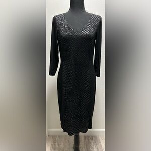 Brianna Sleeved Dress - Small Petite - Black - Used